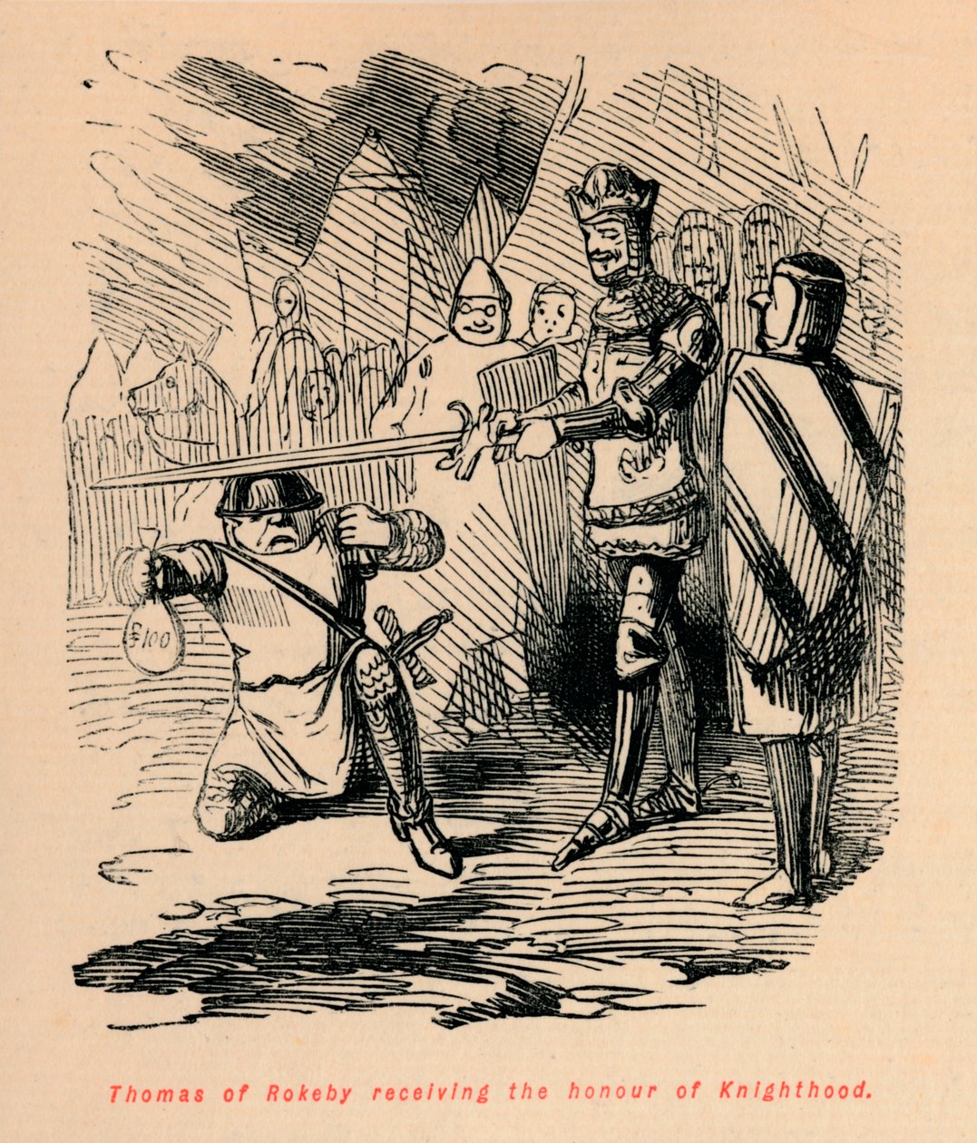 Thomas von Rokeby erhält die Ritterwürde von John Leech