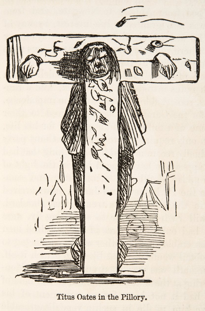 Titus Oates im Pranger, aus The Comic History of England, veröffentlicht 1864 von John Leech