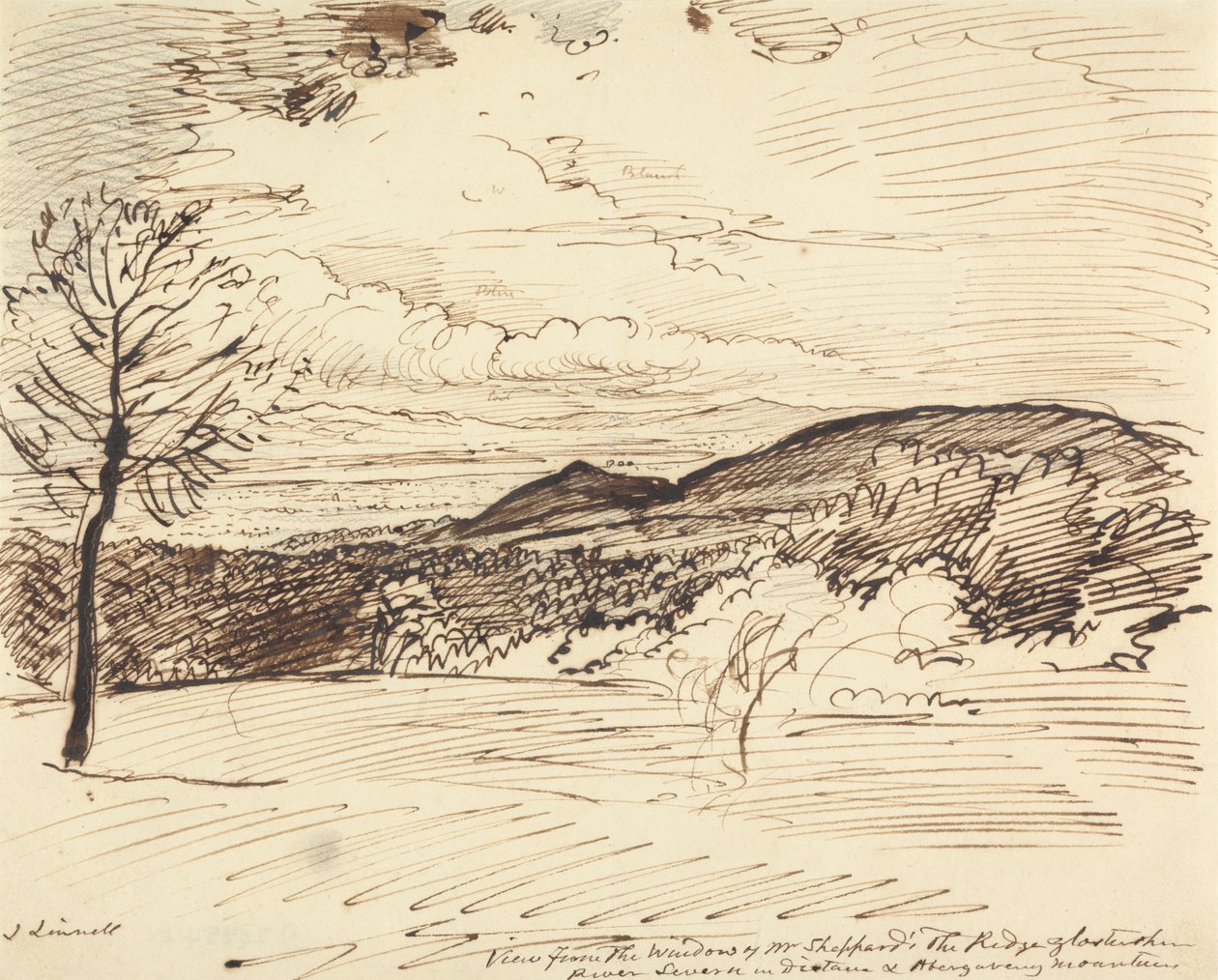Blick aus Mr. Sheppards Fenster, The Ridge, Gloucestershire von John Linnell