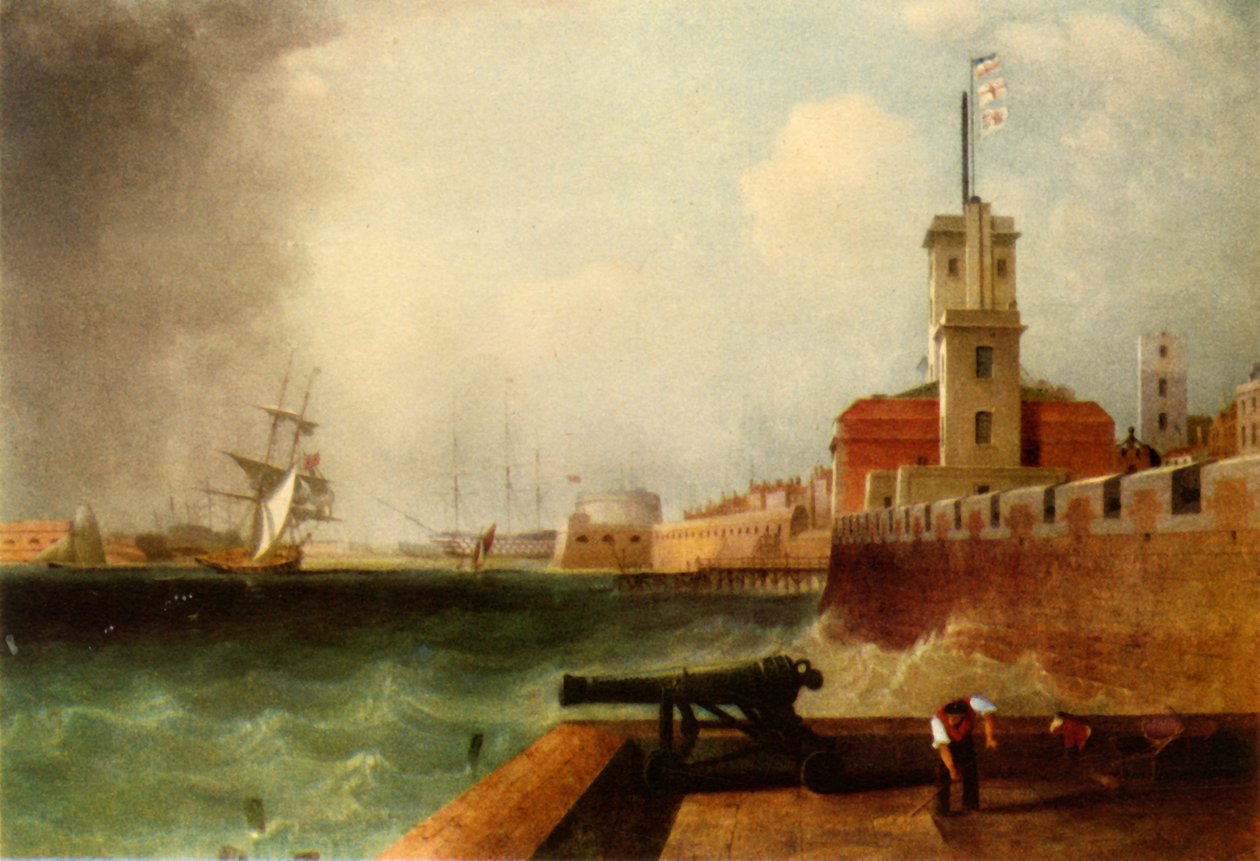 Flut unterhalb der Batterie, Portsmouth Harbour, 1846, 1942 von John Lynn