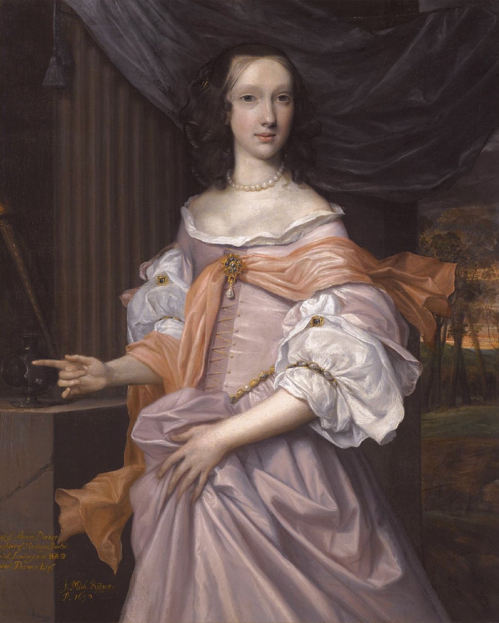 Catherine Dormer, Tochter von Montagu Bertie, 2. Earl of Lindsey, von John Michael Wright von John Michael Wright