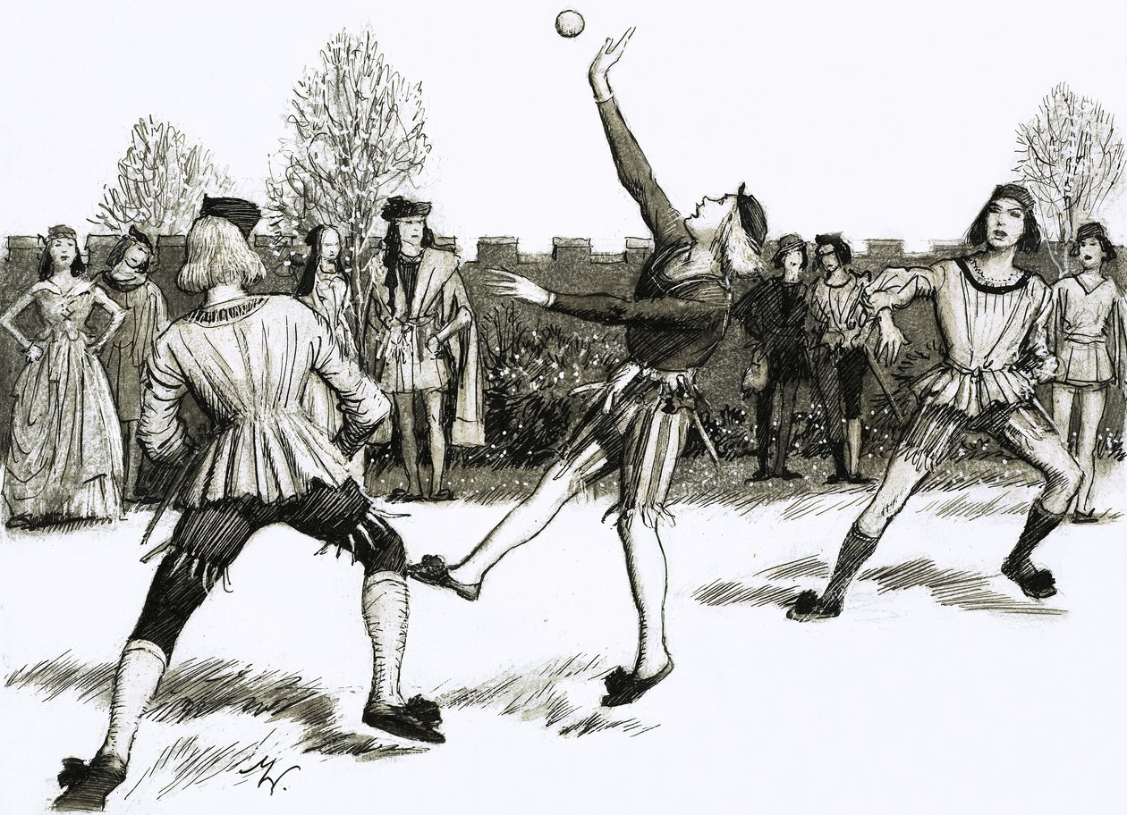 Jeu de Paume, eine Art Handball von John Millar Watt