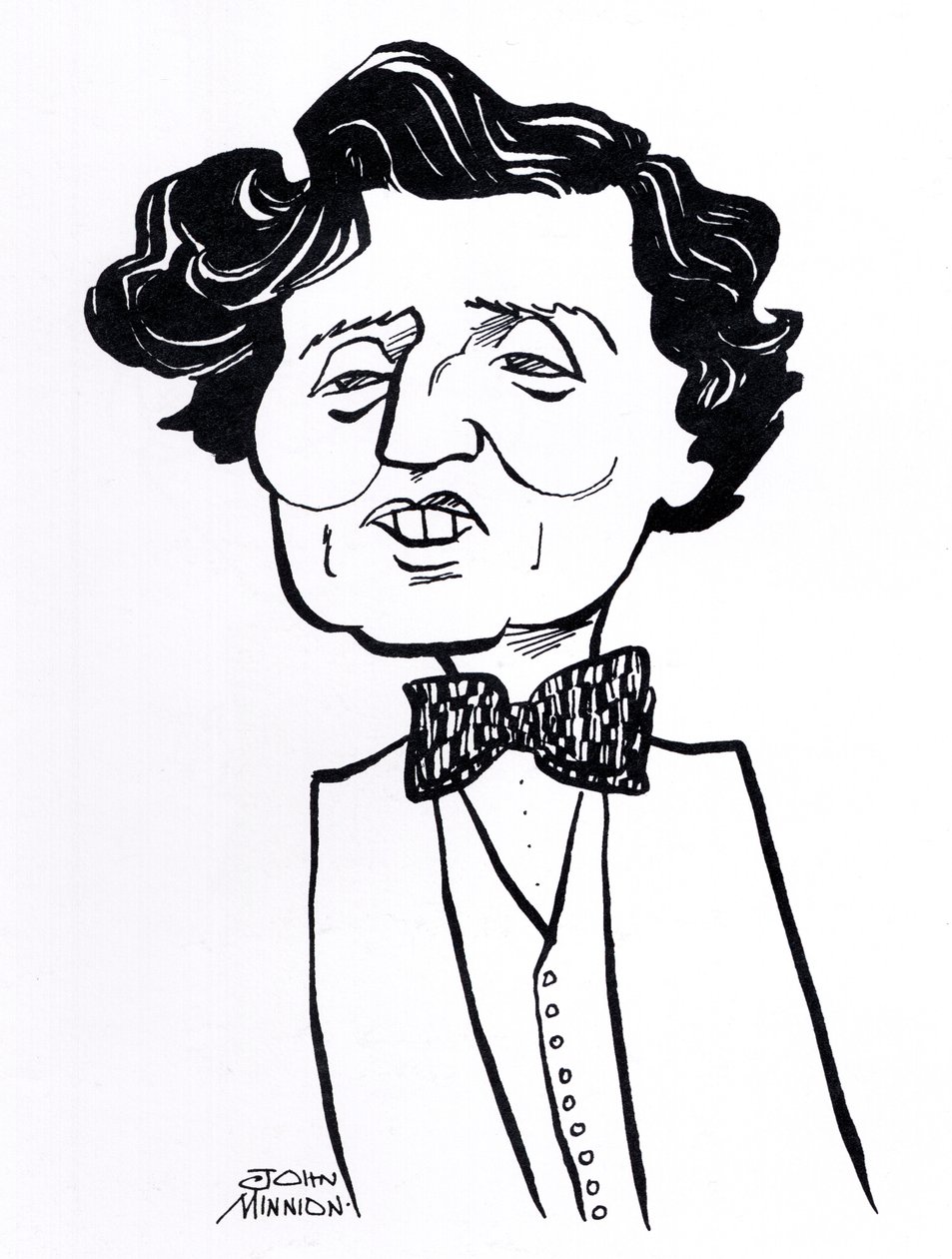 Alban Berg - Karikatur des österreichischen Komponisten von John Minnion