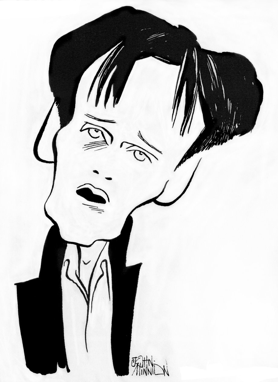 Ian Bostridge - Karikatur des englischen Opernsängers von John Minnion