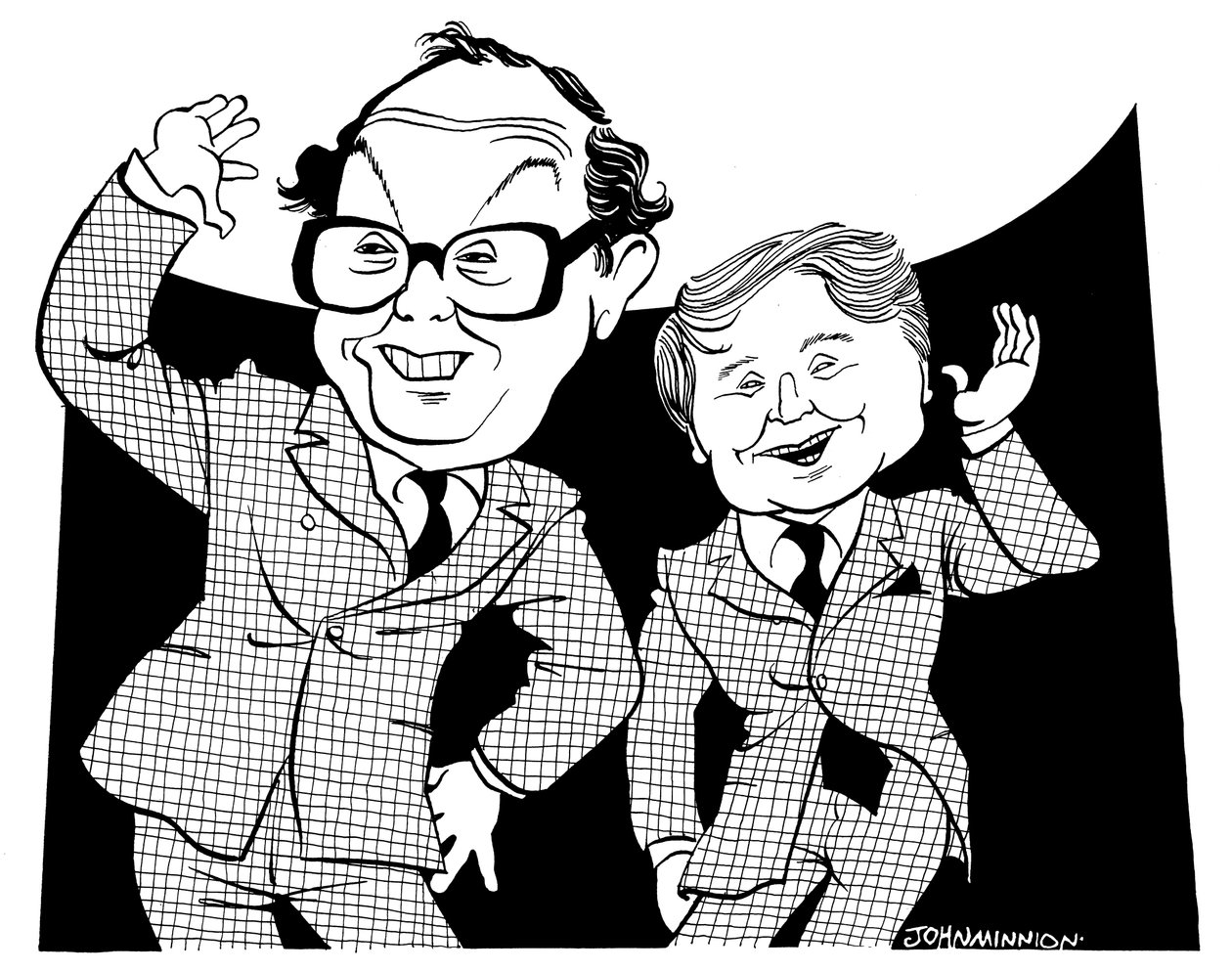 Morcambe und Wise - Karikatur von John Minnion von John Minnion