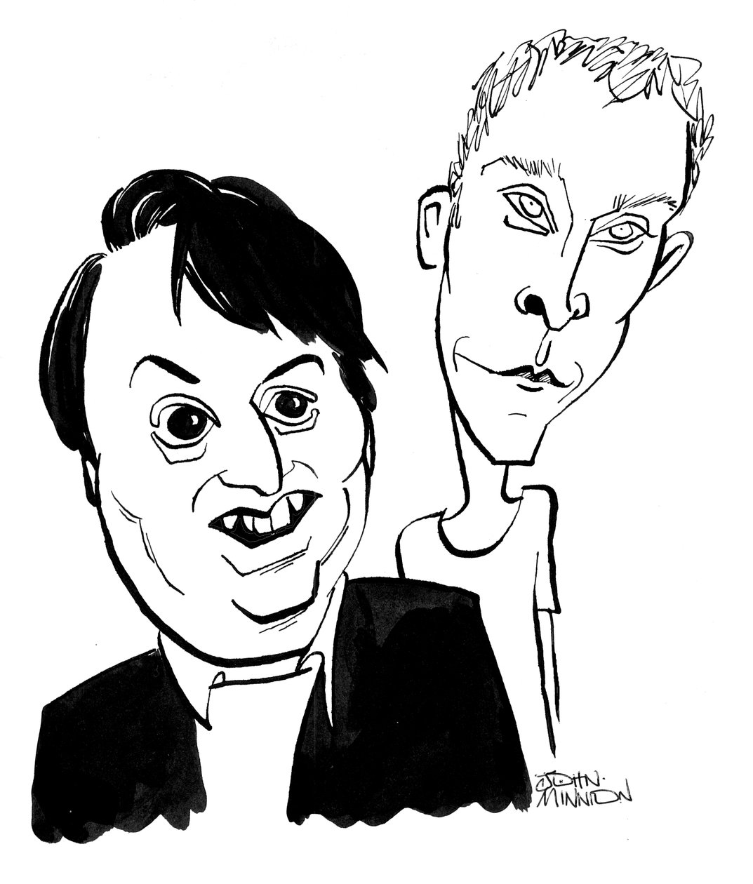 Robert Webb und David Mitchell - Karikatur von John Minnion von John Minnion