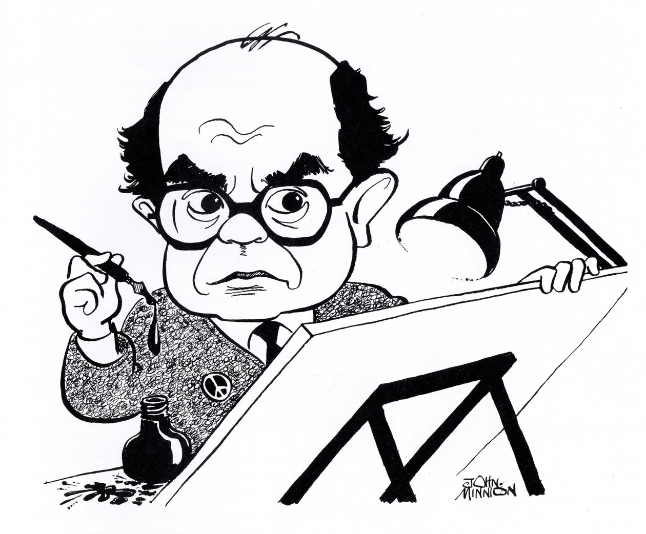 Vicky (Victor Weisz), Karikatur von John Minnion: Kunstdruck
