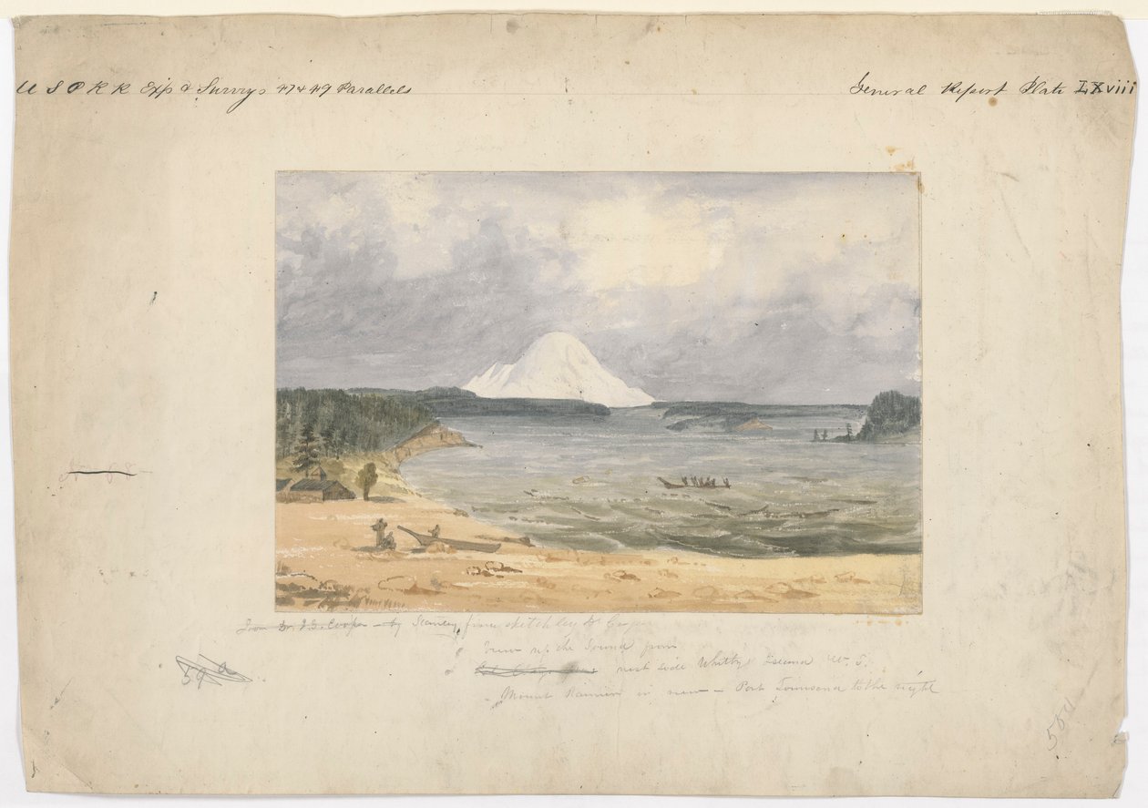 Puget Sound & Mt. Rainier von Whitby von John Mix Stanley