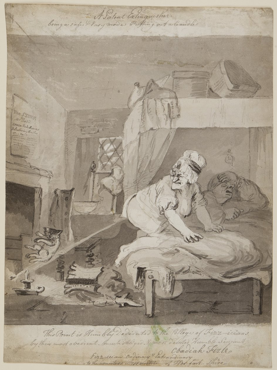 Ein Patentlöscher, eine sichere und einfache Methode, eine Kerze auszublasen, 1801 von John Nixon