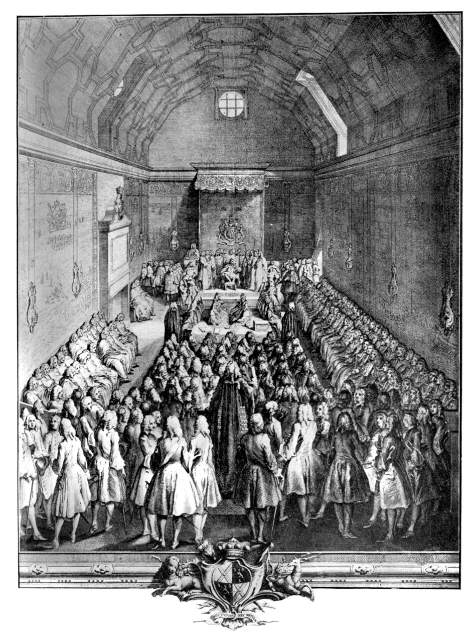 Innenansicht des House of Lords, Westminster, 1742, ca. 1902-1905 von John Pine