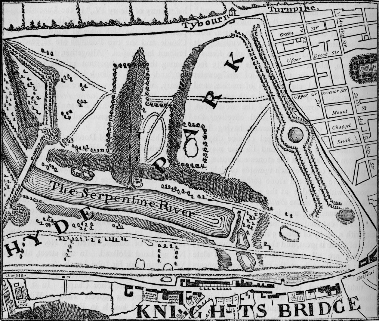 Karte von Hyde Park, London, 1748-1878 von John Pine