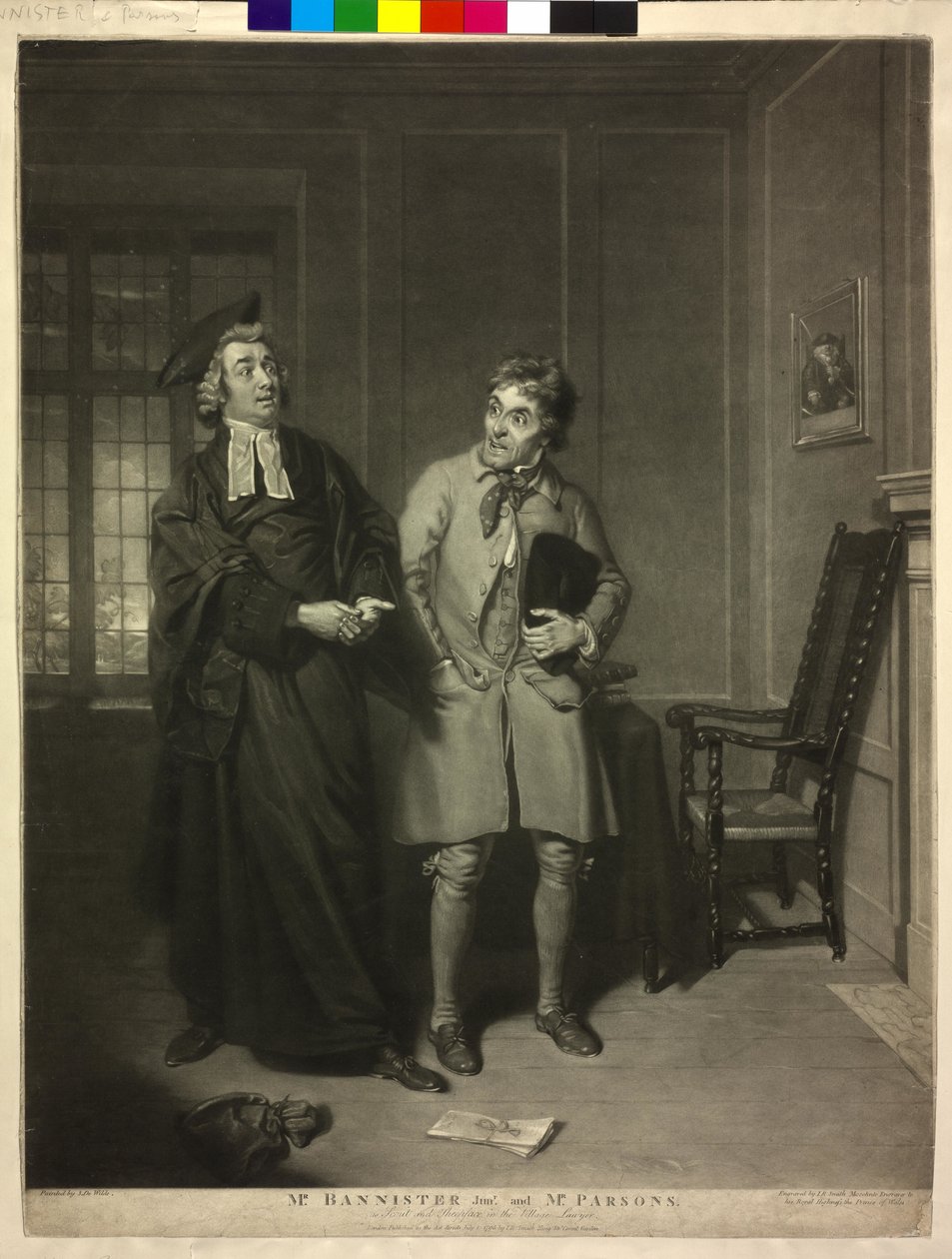 William Parsons als "Schafsgesicht" im Kopf "Der Dorfanwalt" von John Raphael Smith