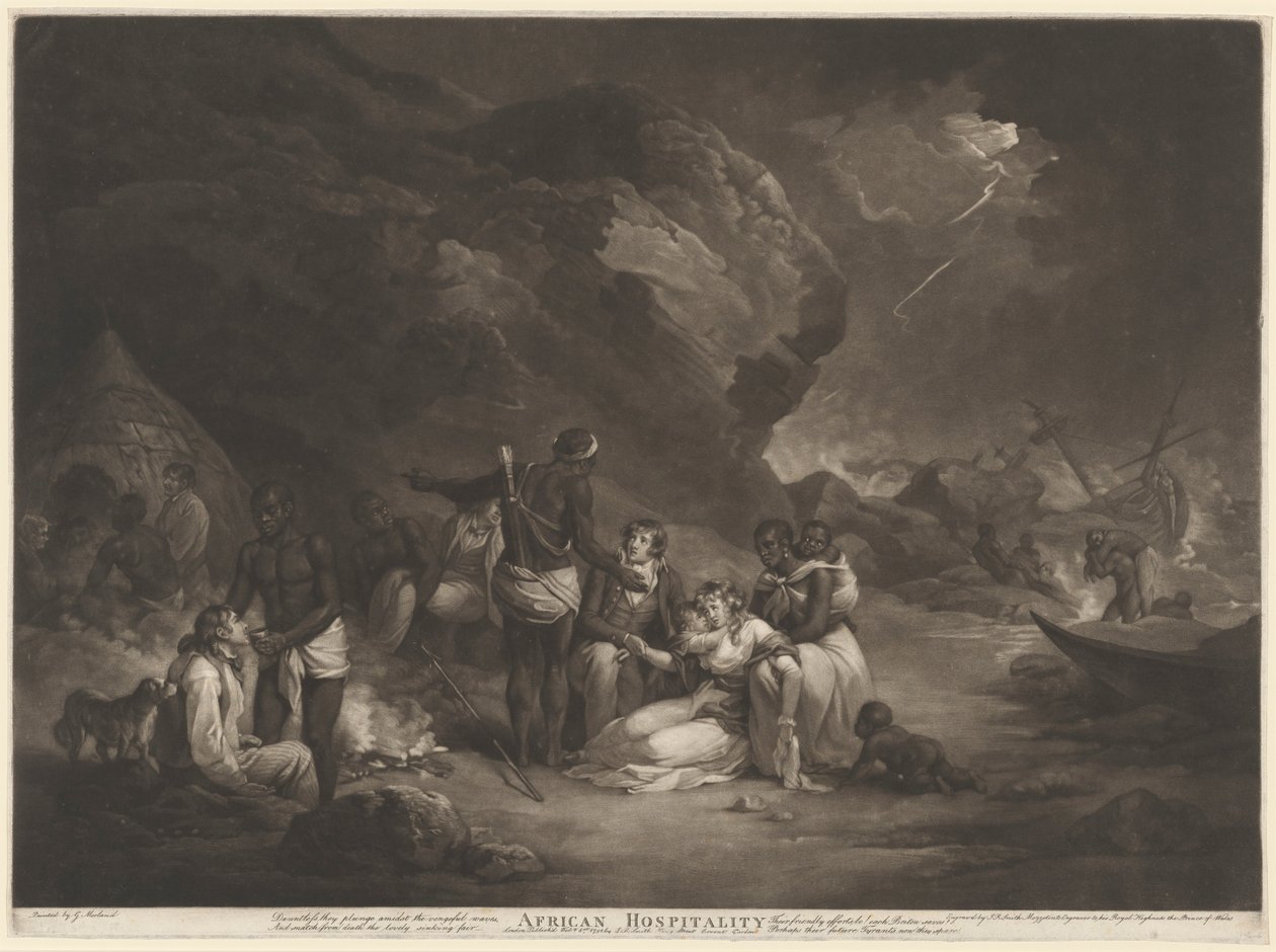Afrikanische Gastfreundschaft von John Raphael Smith after George Morland