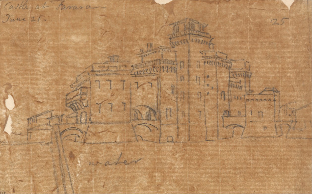 Schloss in Ferrara, 21. Juni von John Robert Cozens