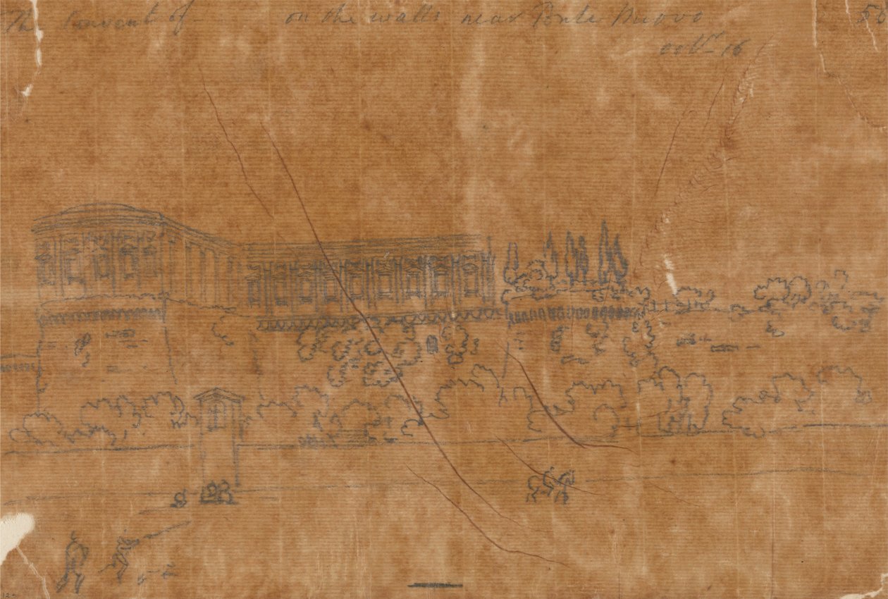Kloster in der Nähe von Ponte Nuovo, 16. Oktober von John Robert Cozens