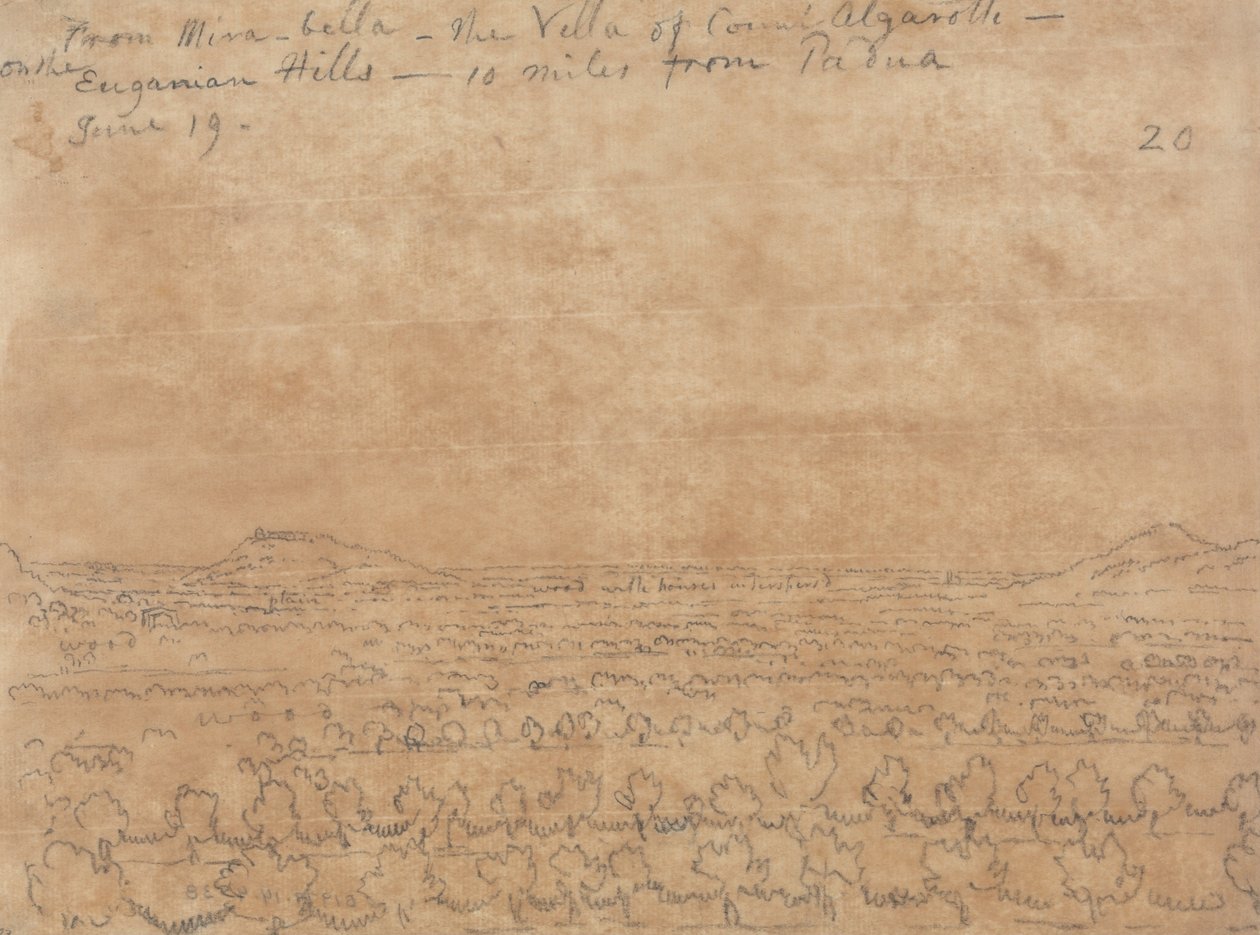 Von Mirabella, die Villa von Graf Algarotti auf den Euganeischen Hügeln von John Robert Cozens