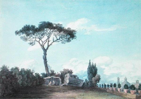In den Gärten des Colonna-Palastes, Rom von John Robert Cozens