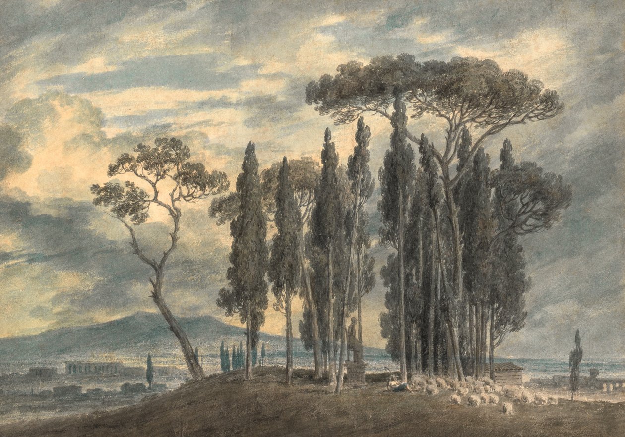 In den Gärten der Villa Negroni in Rom von John Robert Cozens