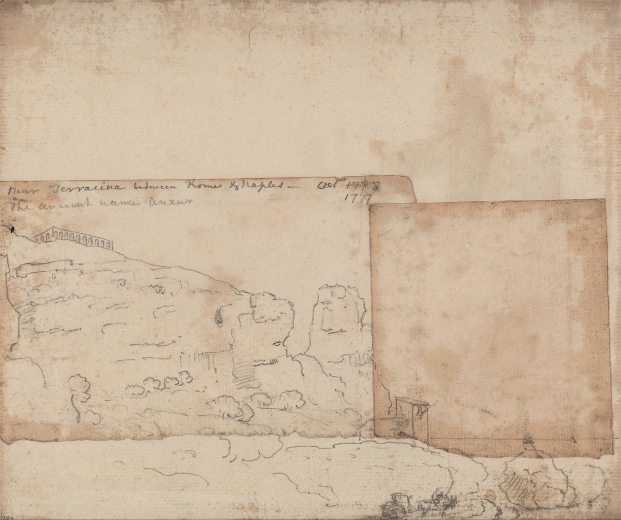 In der Nähe von Terracina zwischen Rom und Neapel, Oktober 1777 von John Robert Cozens