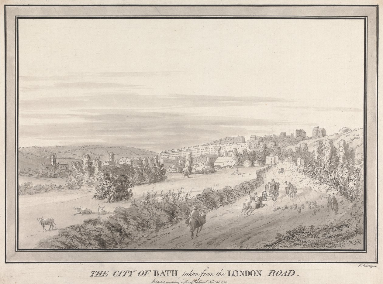 Die Stadt Bath von der London Road aus gesehen von John Robert Cozens