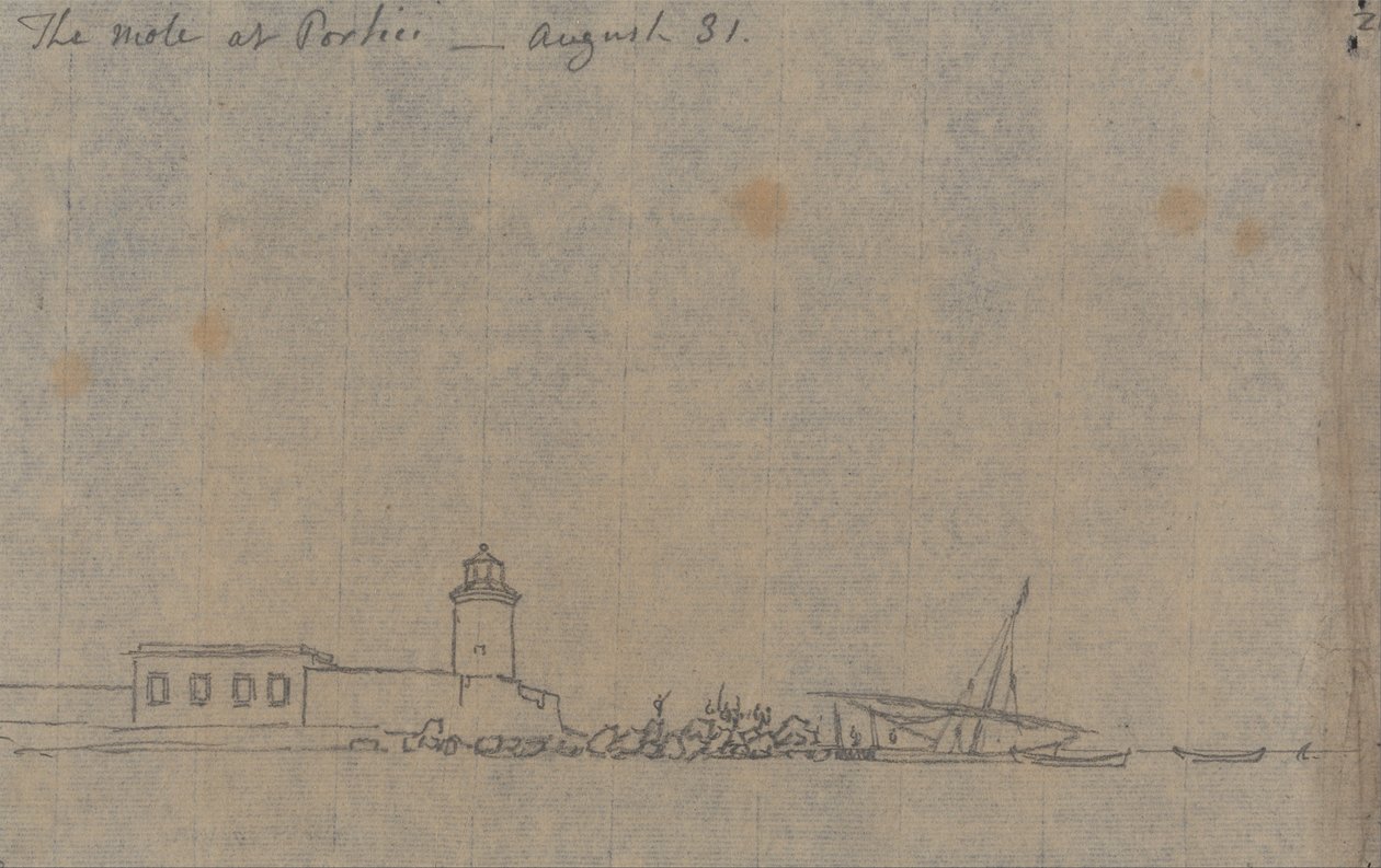 Der Mole bei Portici, 31. August von John Robert Cozens