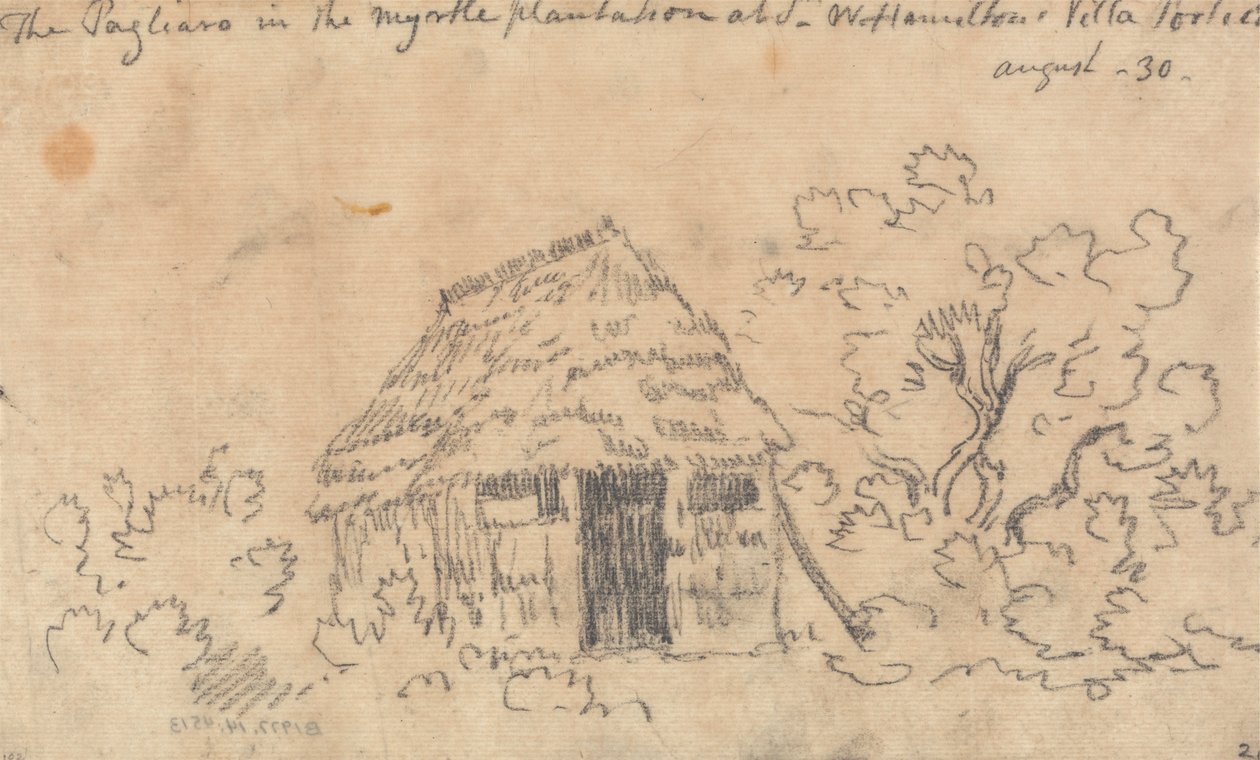 Der Pagliaro in der Myrtenplantage in der Villa von Sir William Hamilton, Portici von John Robert Cozens