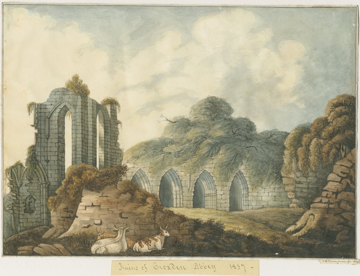 Croxden Abbey: Aquarell von John Robert Fernyhough