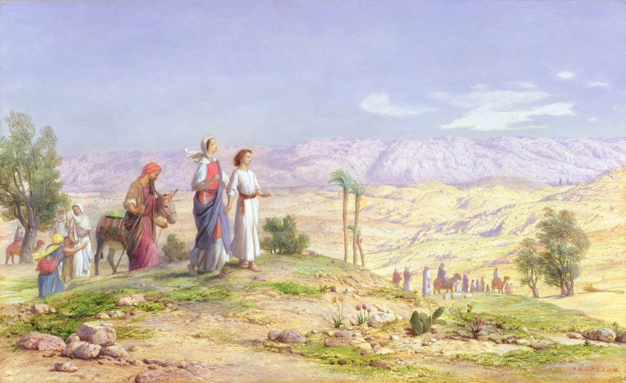 Die Heilige Familie nähert sich Jerusalem von Nazareth, 1878 von John Rogers Herbert
