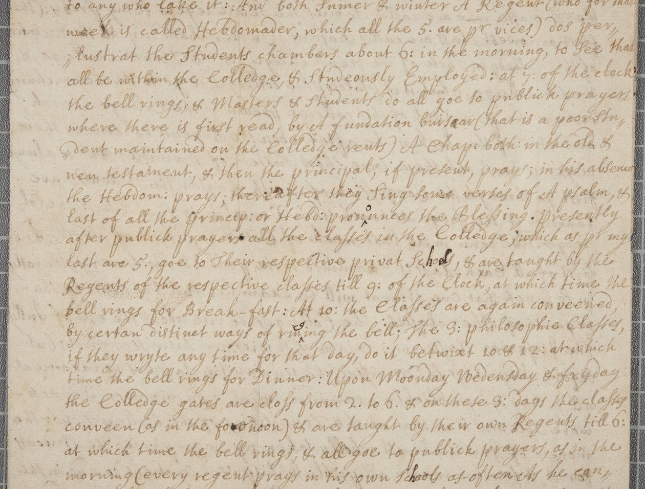 Ein Brief von John Row, einem Studenten in St. Andrews, an seinen Onkel, 1691 von John Row