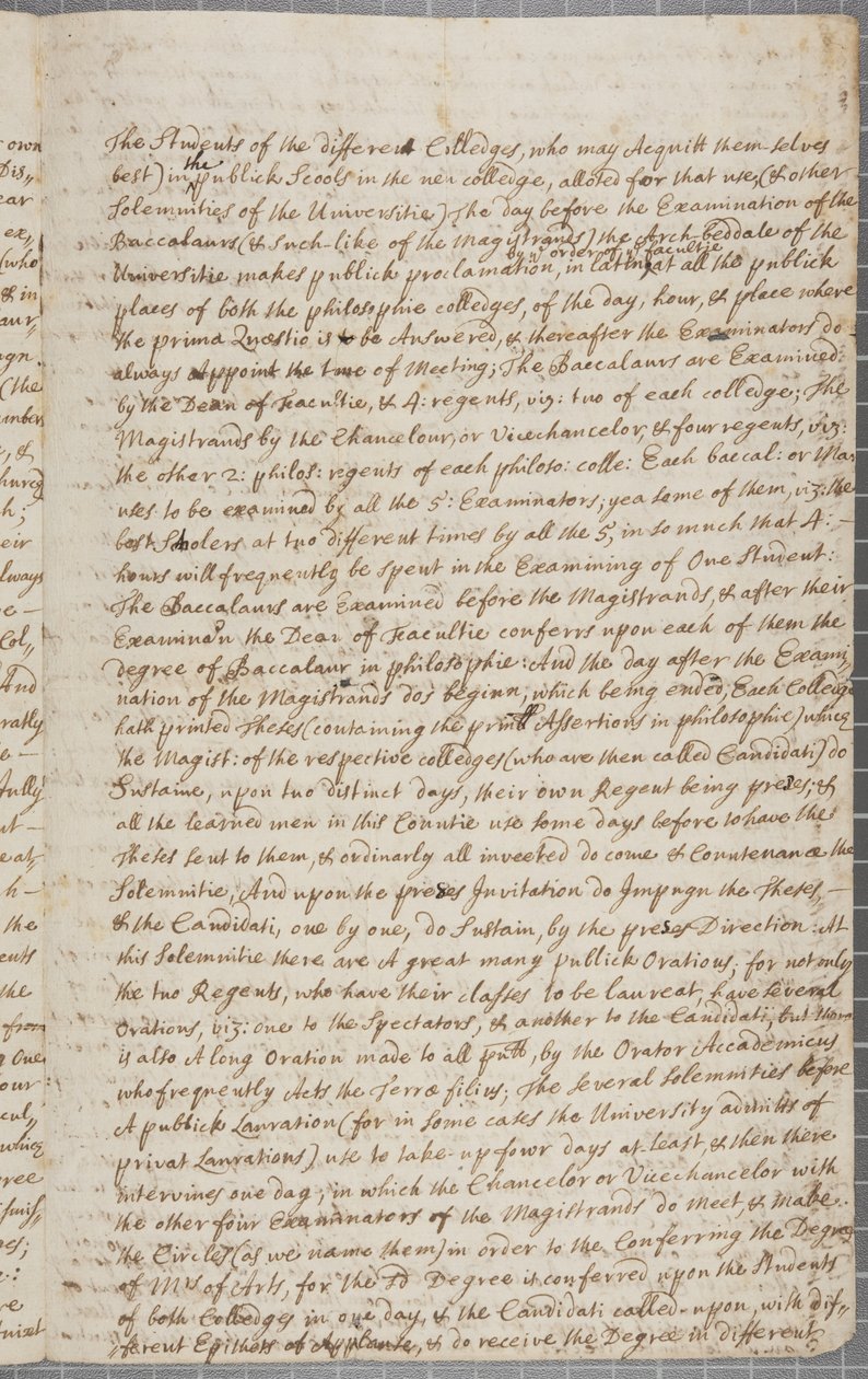 Ein Brief von John Row, einem Studenten in St. Andrews, an seinen Onkel, 1691 von John Row