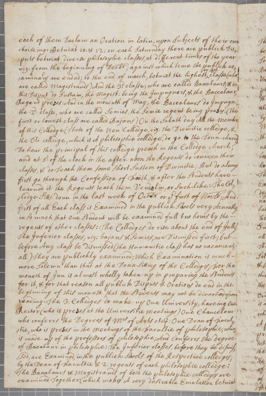 Ein Brief von John Row, einem Studenten in St. Andrews, an seinen Onkel, 1691 von John Row