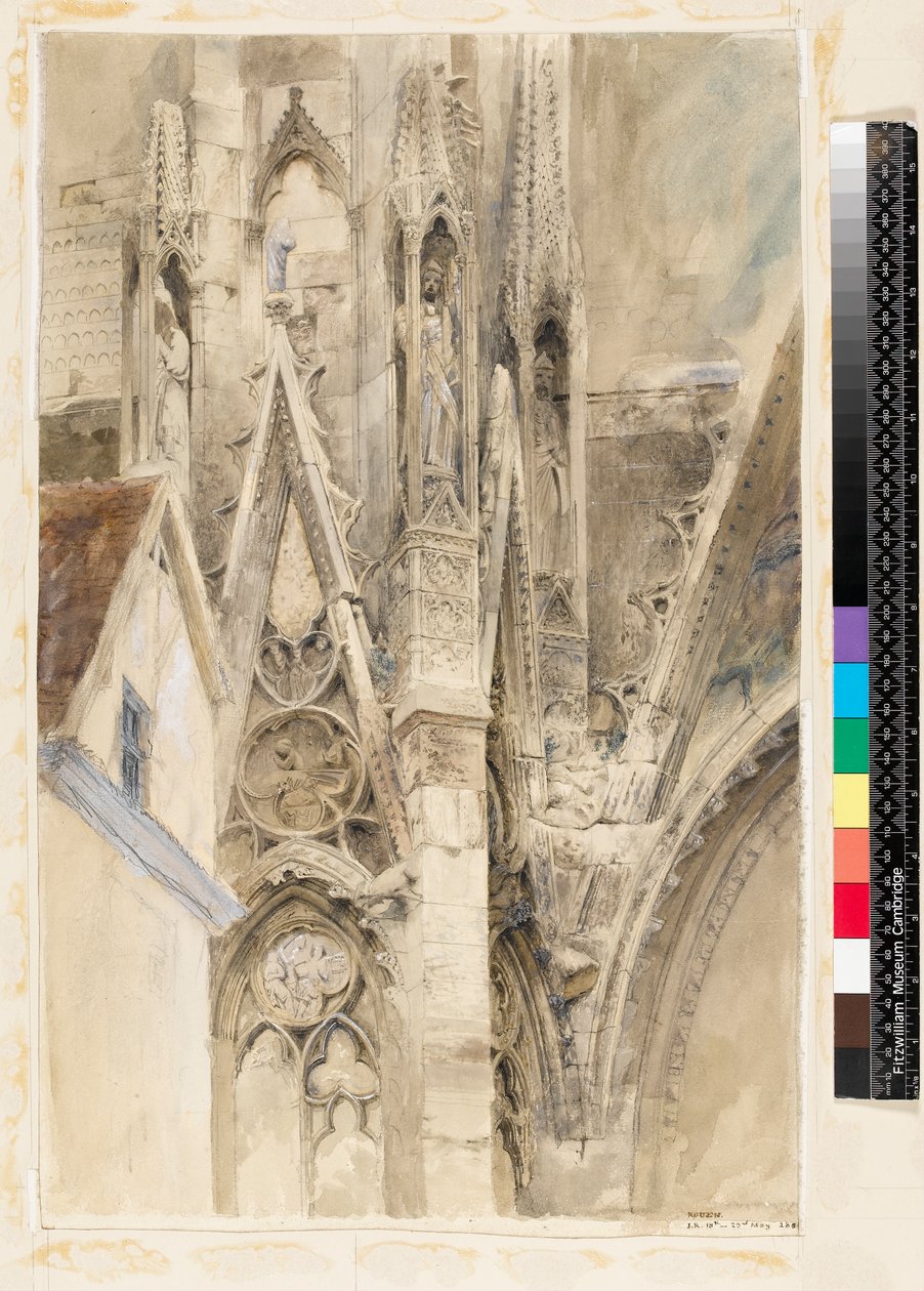 Eingang zum Südquerhaus der Kathedrale von Rouen, 1854 von John Ruskin