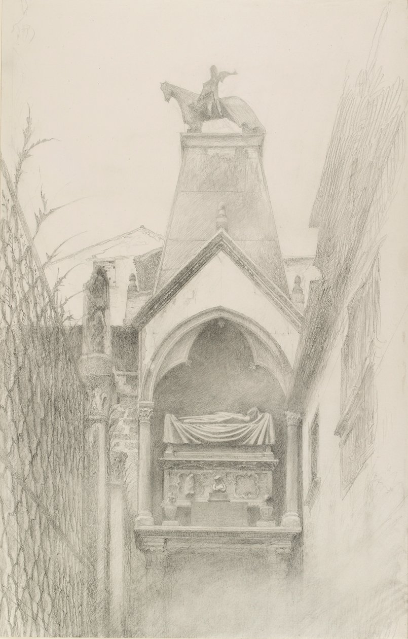 Studie des Grabes von Can Grande della Scala in Verona, Mai-August 1869 von John Ruskin
