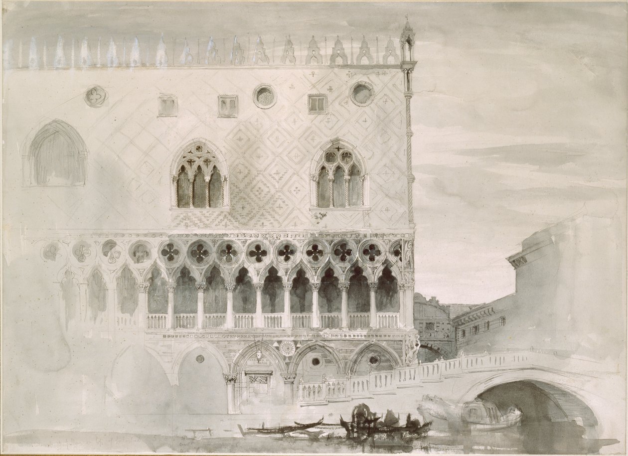 Das Äußere des Dogenpalastes, Venedig, 1852 von John Ruskin