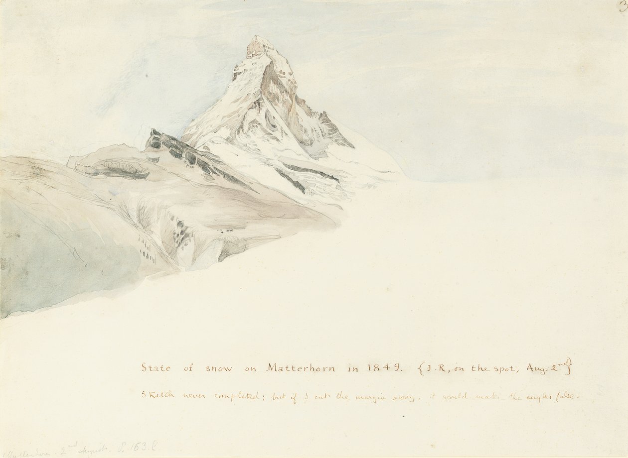 Das Matterhorn, Schweiz, von Nordosten, 1849 von John Ruskin