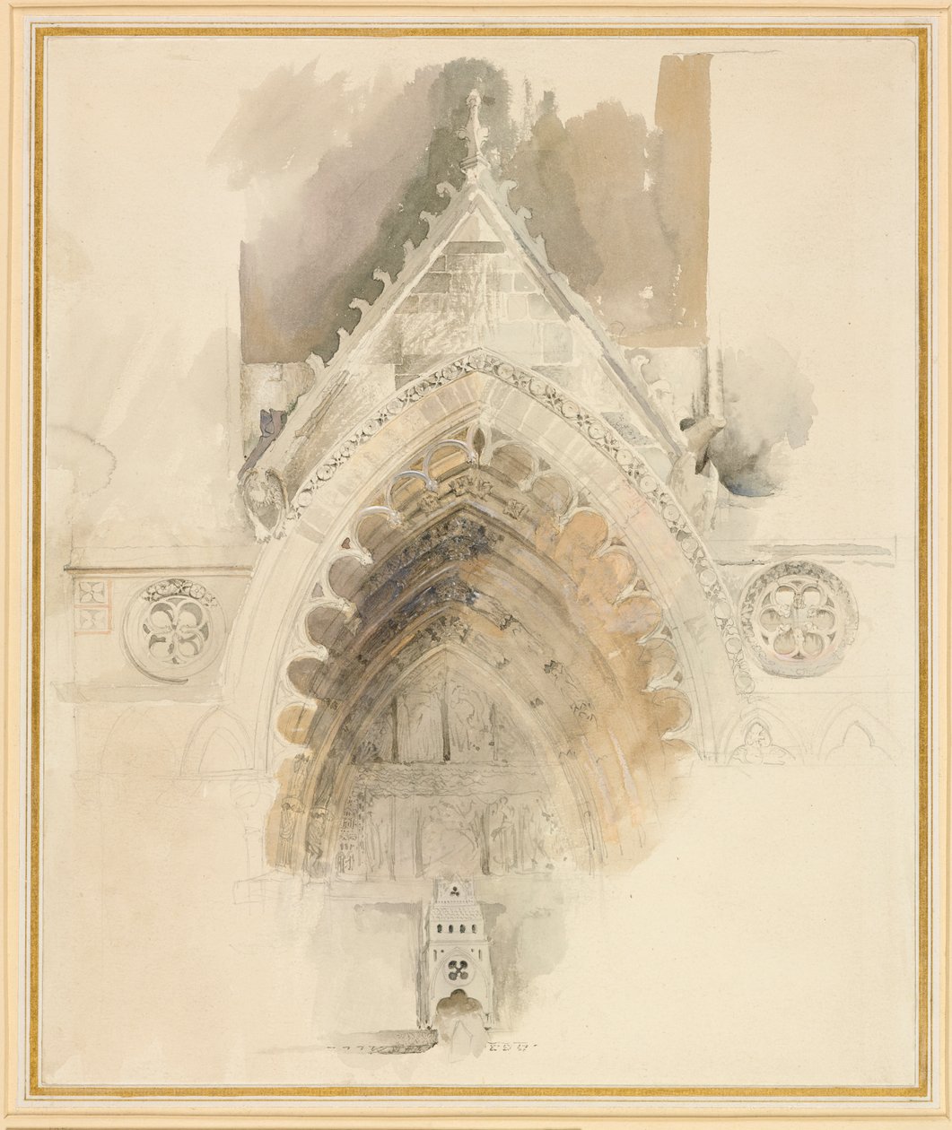 Der nördliche Bogen des Westportals der Kathedrale von Amiens, 17. - 18. Mai oder 23. September 1856 von John Ruskin