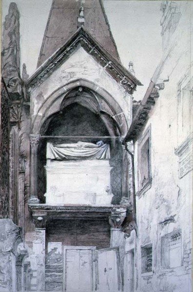 Das Grab von Cangrande I, Santa Maria Antica, Verona von John Ruskin
