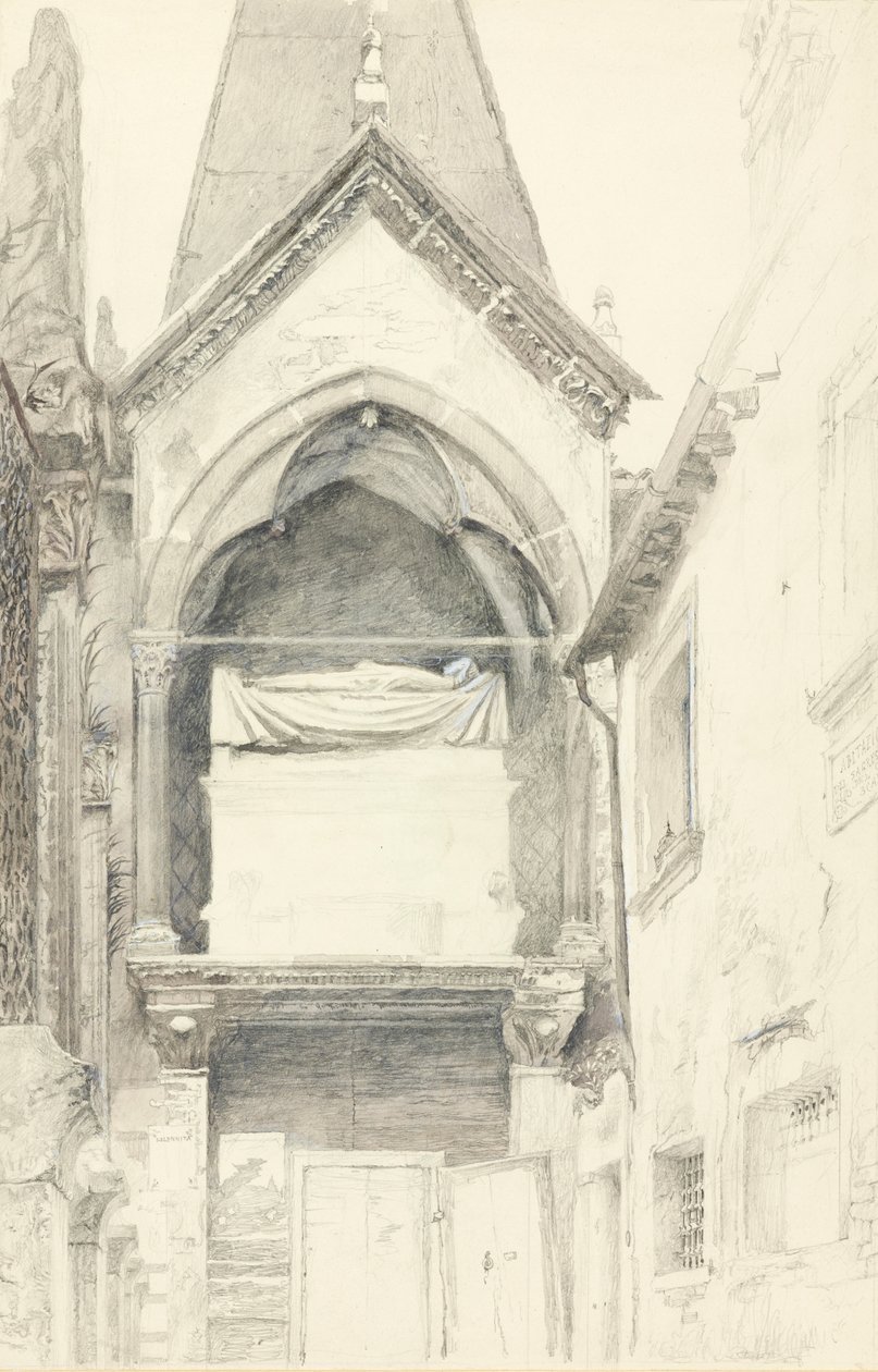 Das Grab von Cangrande I della Scala, Verona, 28. Mai-29. Juni 1869 von John Ruskin