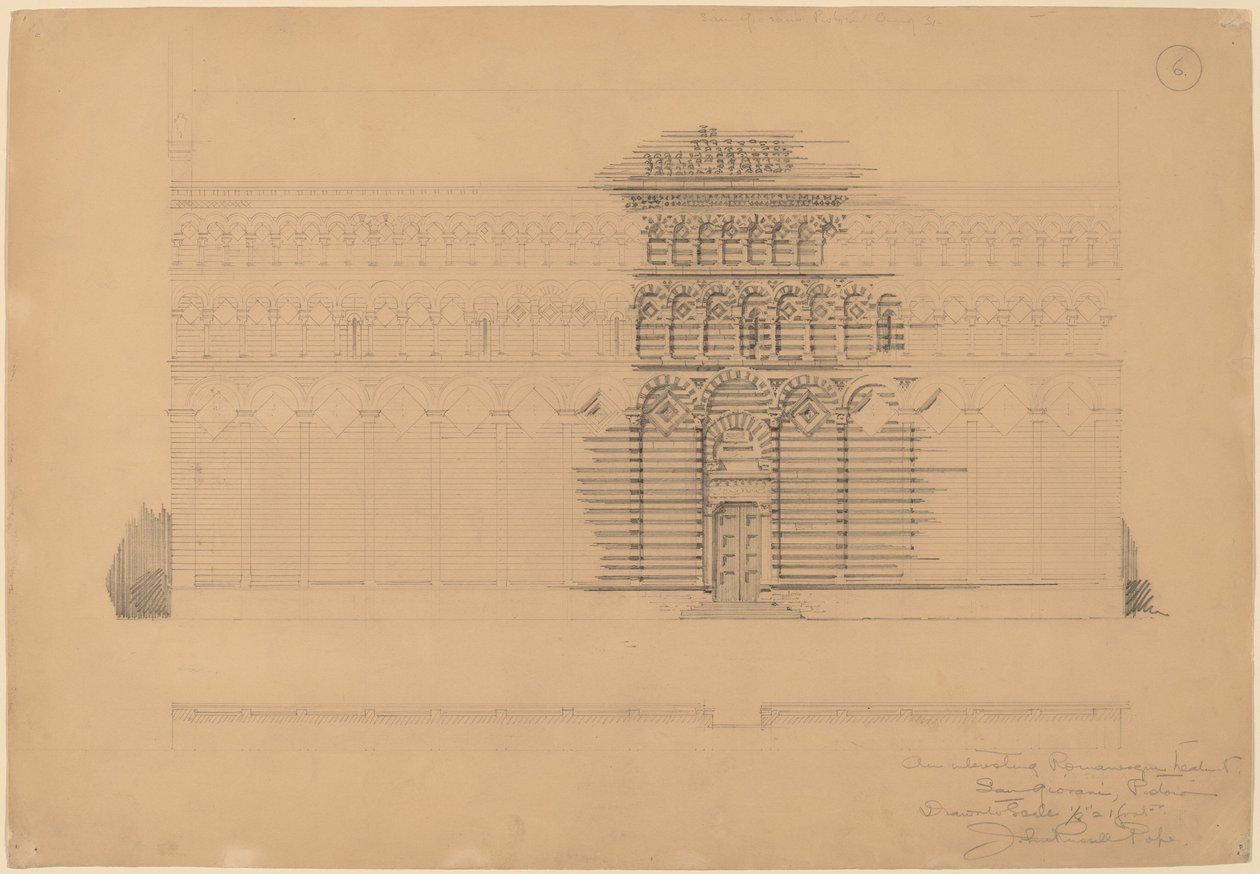Eine interessante romanische Behandlung, San Giovanni, Pistoia von John Russell Pope