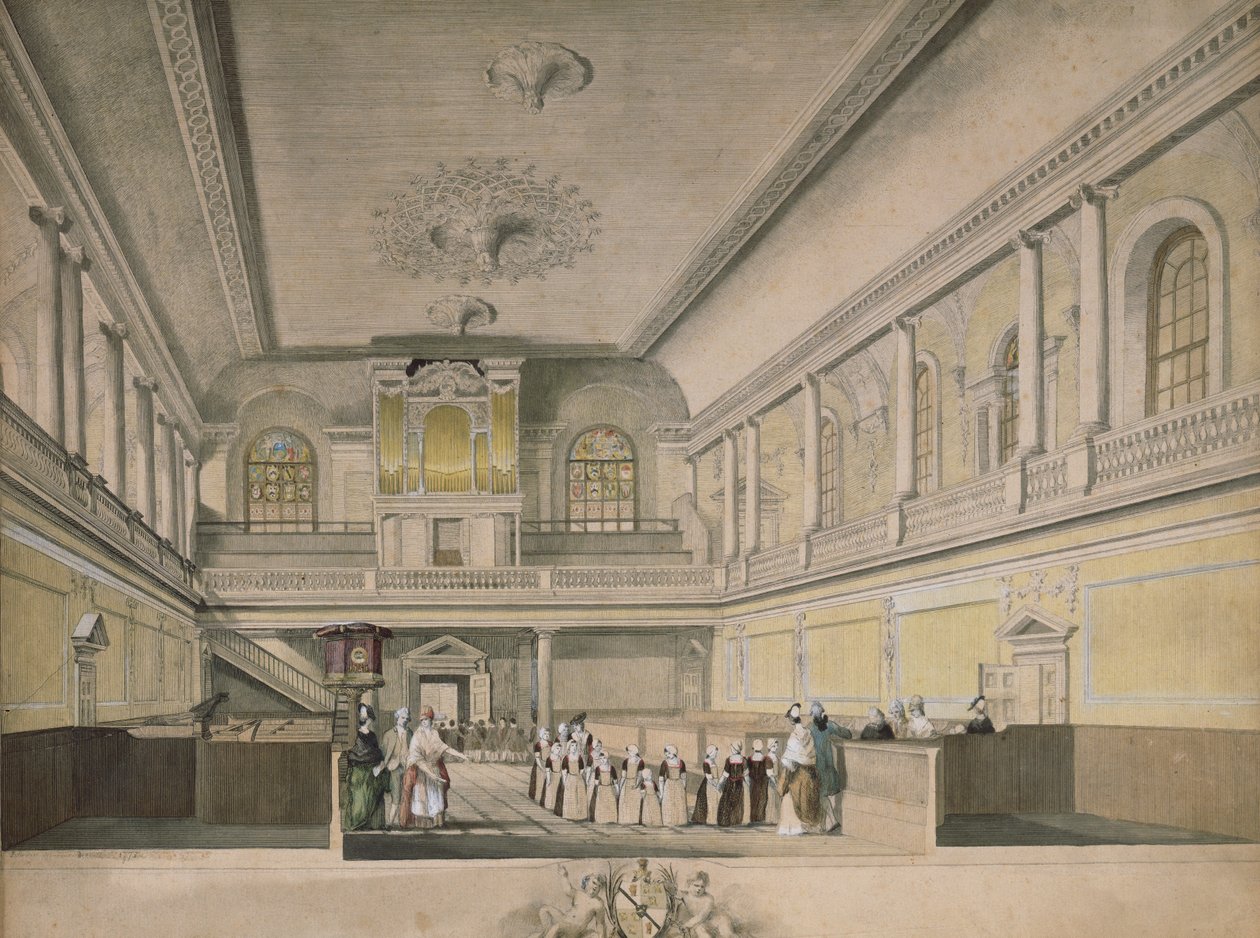 Die Kapelle des Findelhauses, Blick nach Westen, 1773 von John Sanders