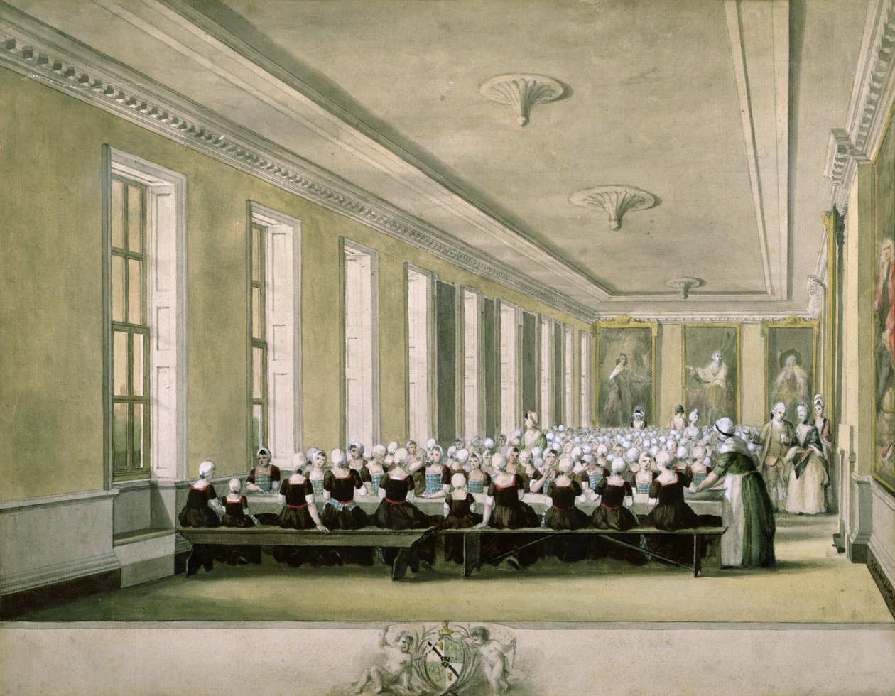Der Speisesaal der Mädchen des Findelhauses, 1773 von John Sanders