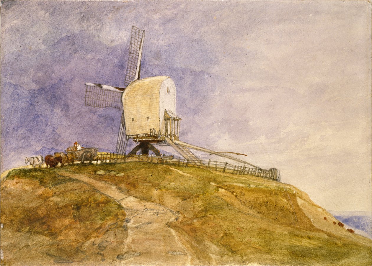 Eine Windmühle auf einem Hügel in Eye, Suffolk, frühes 19. Jahrhundert von John Sell Cotman