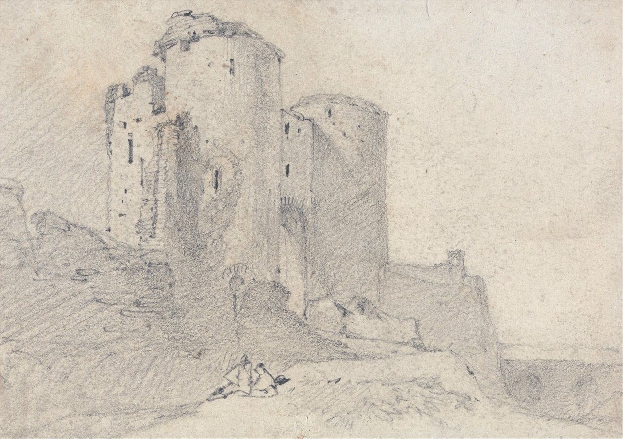 Beeston Castle, Cheshire: Eingang zur Burg von John Sell Cotman