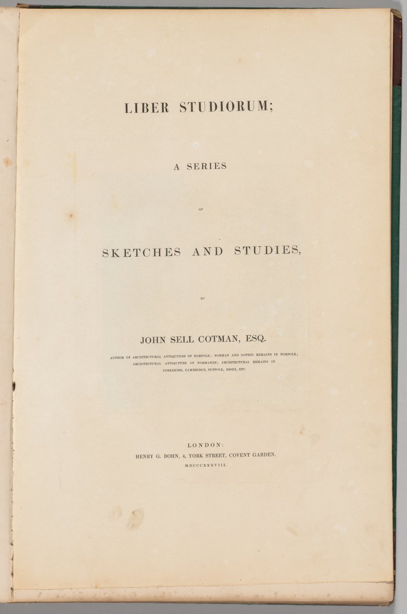 Liber Studiorum: Titelseite, 1838 von John Sell Cotman