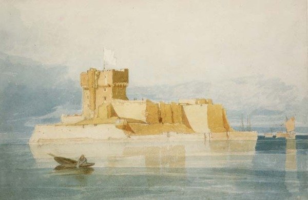 Nr.1477 Fort St. Marcouf, nahe Quineville, in der Rade de la Hougue, Normandie von John Sell Cotman
