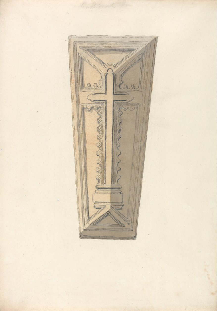 Studie eines Sargdeckels aus einer (?) Norfolk Kirche von John Sell Cotman