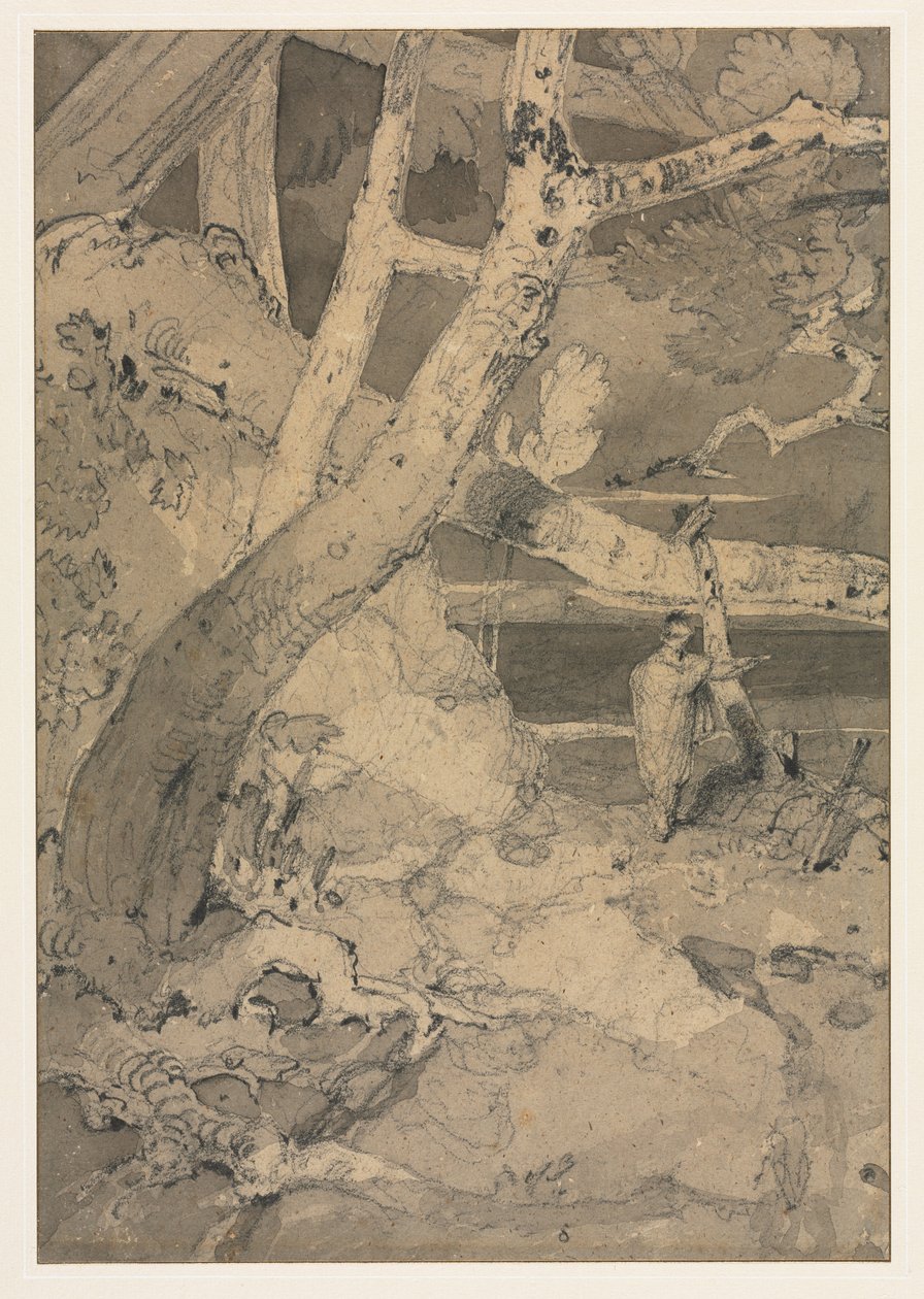 Reisender in einer Waldlandschaft, 1806 von John Sell Cotman