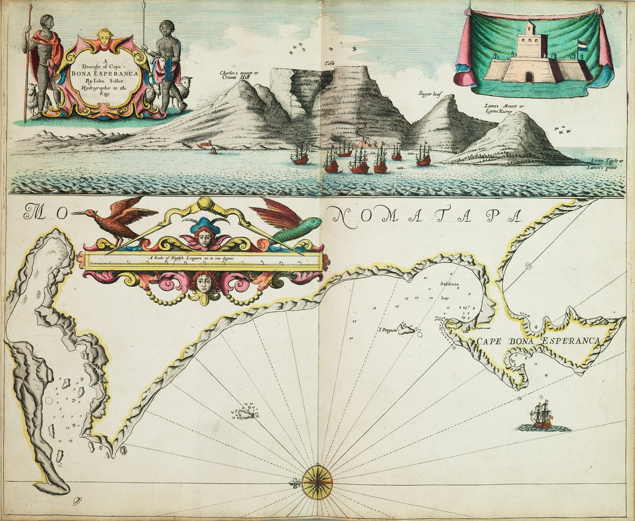 Eine Karte von Guinea, die die Küste vom Kap Verde bis zum Kap der Guten Hoffnung beschreibt von John Seller