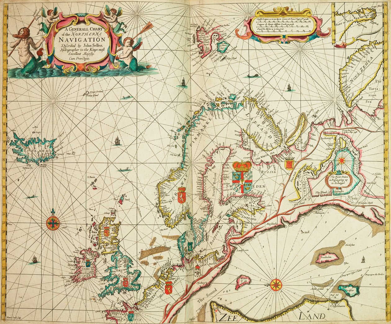 Allgemeine Karte der nördlichen Navigation von John Seller