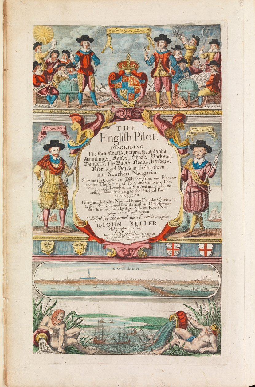 Der englische Pilot, das erste Buch: Beschreibung der nördlichen Navigation, ca. 1671 von John Seller